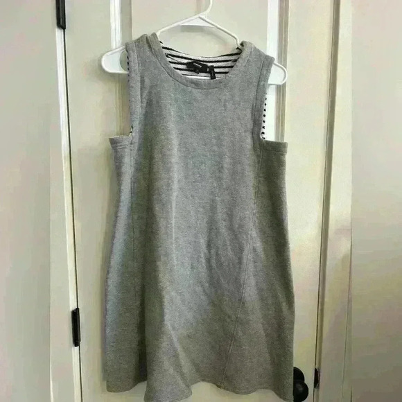 Woman’s gray Theory sweatshirt material mini dress size small boxy - Picture 1 of 7